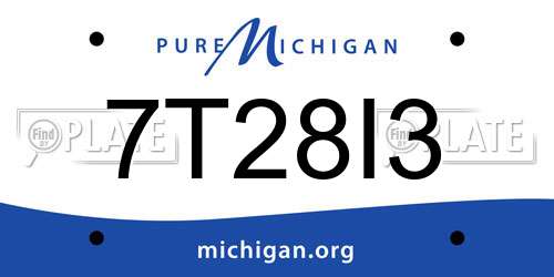 7T28I3 Michigan License Plate