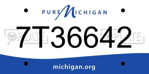 7T36642 Michigan License Plate