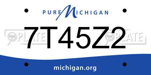 7T45Z2 Michigan License Plate