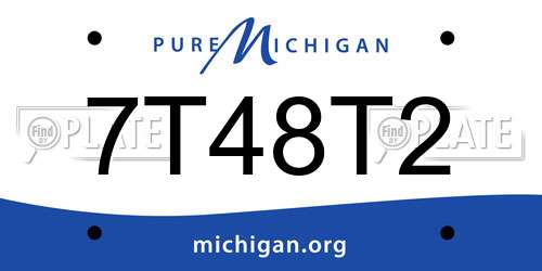 7T48T2 Michigan License Plate