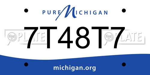 7T48T7 Michigan License Plate