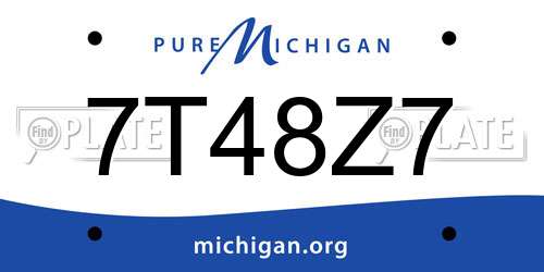 7T48Z7 Michigan License Plate