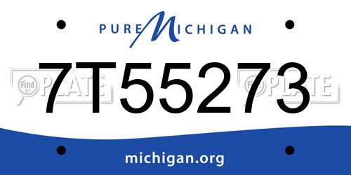 7T55273 Michigan License Plate