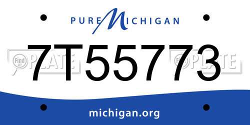 7T55773 Michigan License Plate