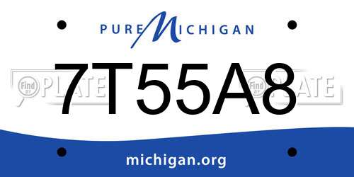 7T55A8 Michigan License Plate