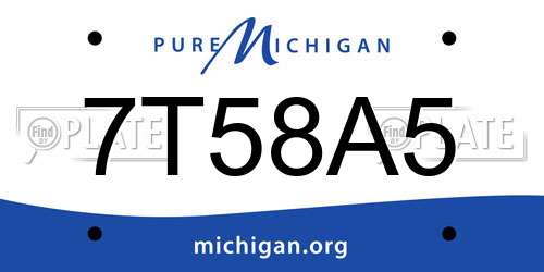 7T58A5 Michigan License Plate