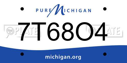 7T68O4 Michigan License Plate