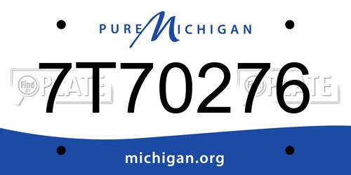 7T70276 Michigan License Plate