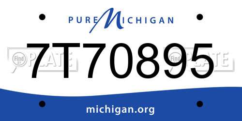 7T70895 Michigan License Plate
