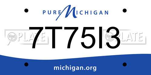 7T75I3 Michigan License Plate