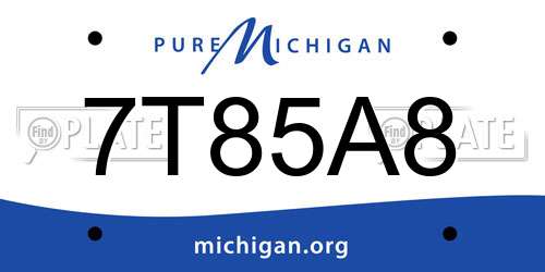 7T85A8 Michigan License Plate