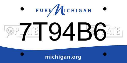 7T94B6 Michigan License Plate