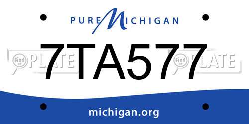 7TA577 Michigan License Plate