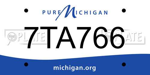 7TA766 Michigan License Plate