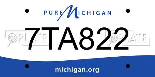 7TA822 Michigan License Plate