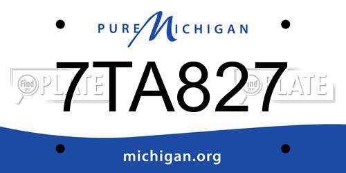 7TA827 Michigan License Plate
