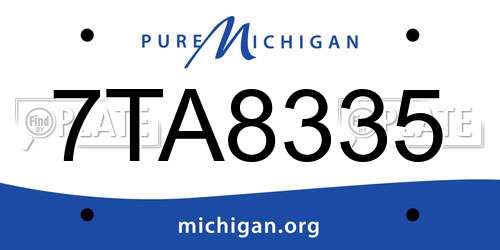 7TA8335 Michigan License Plate