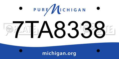 7TA8338 Michigan License Plate