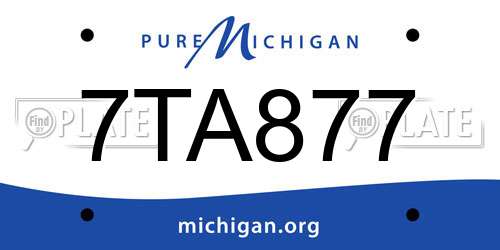 7TA877 Michigan License Plate