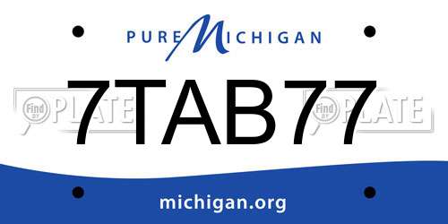7TAB77 Michigan License Plate