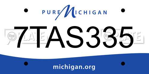 7TAS335 Michigan License Plate