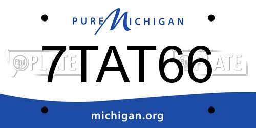 7TAT66 Michigan License Plate
