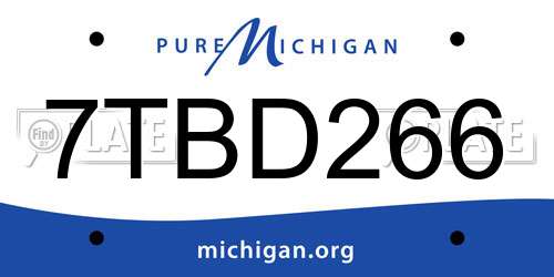 7TBD266 Michigan License Plate