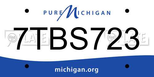 7TBS723 Michigan License Plate