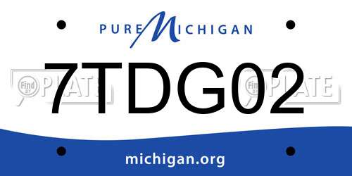 7TDG02 Michigan License Plate