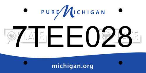 7TEE028 Michigan License Plate