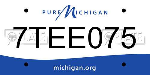 7TEE075 Michigan License Plate