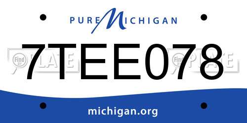 7TEE078 Michigan License Plate