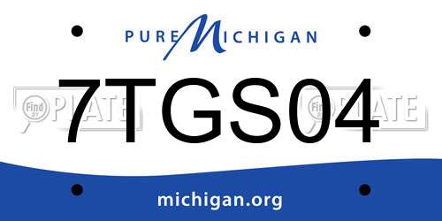 7TGS04 Michigan License Plate