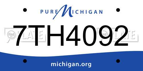 7TH4092 Michigan License Plate