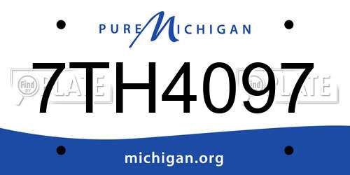 7TH4097 Michigan License Plate