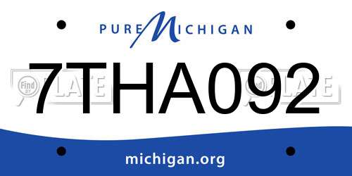7THA092 Michigan License Plate