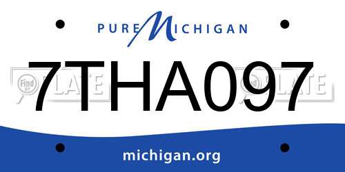 7THA097 Michigan License Plate