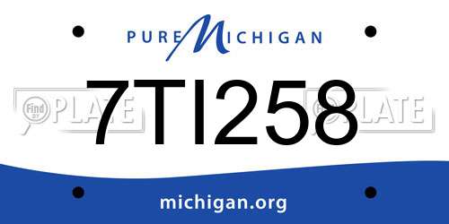7TI258 Michigan License Plate