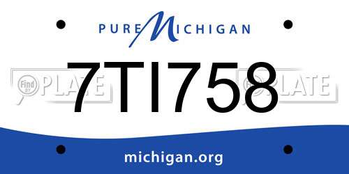 7TI758 Michigan License Plate