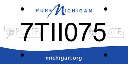7TII075 Michigan License Plate
