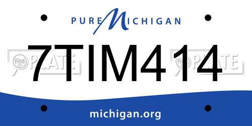 7TIM414 Michigan License Plate