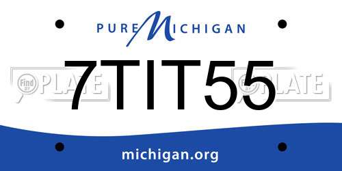 7TIT55 Michigan License Plate