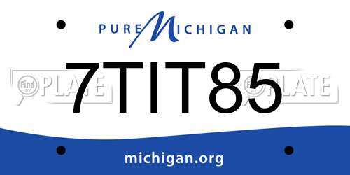 7TIT85 Michigan License Plate