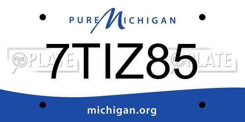 7TIZ85 Michigan License Plate
