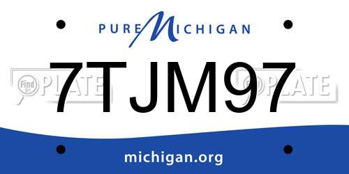 7TJM97 Michigan License Plate