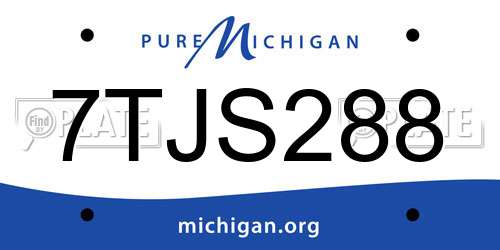7TJS288 Michigan License Plate