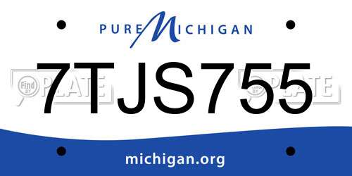 7TJS755 Michigan License Plate