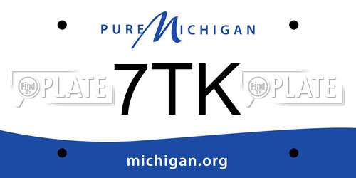 7TK Michigan License Plate