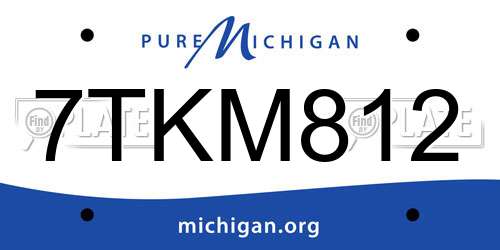 7TKM812 Michigan License Plate