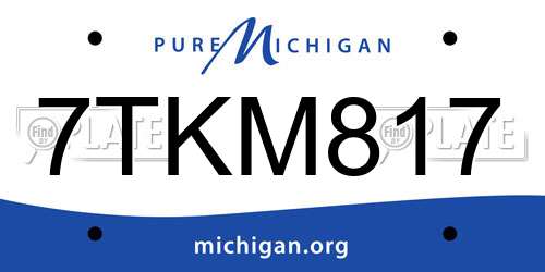 7TKM817 Michigan License Plate